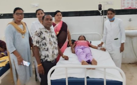 स्वास्थ्य टीम ने आश्रम छात्रावास की बालिकाओं का किया स्वास्थ्य जांच