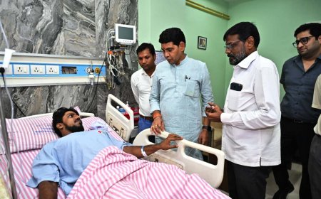 मंत्री श्री टंक राम वर्मा ने अस्पताल पहुँचकर मरीज का जाना हालचाल