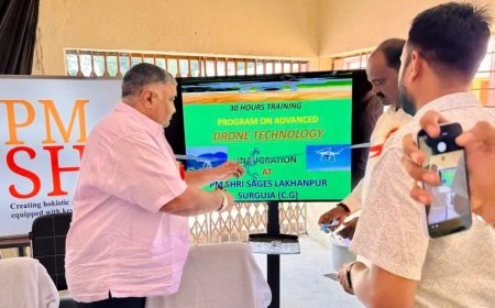 सरगुजा अंचल के विद्यार्थियों को मिल रहा एडवांस ड्रोन का प्रशिक्षण