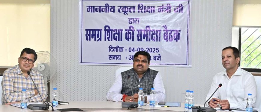 शिक्षा मंत्री श्री गजेन्द्र यादव ने मंत्रालय में ली समग्र शिक्षा विभाग की अधिकारियों की समीक्षा बैठक