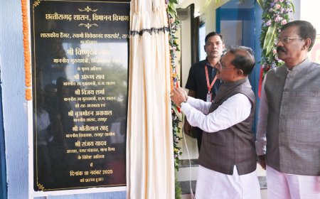 रायपुर : मुख्यमंत्री ने स्टेट हैंगर से विमान परिचालन सेवा का किया शुभारंभ